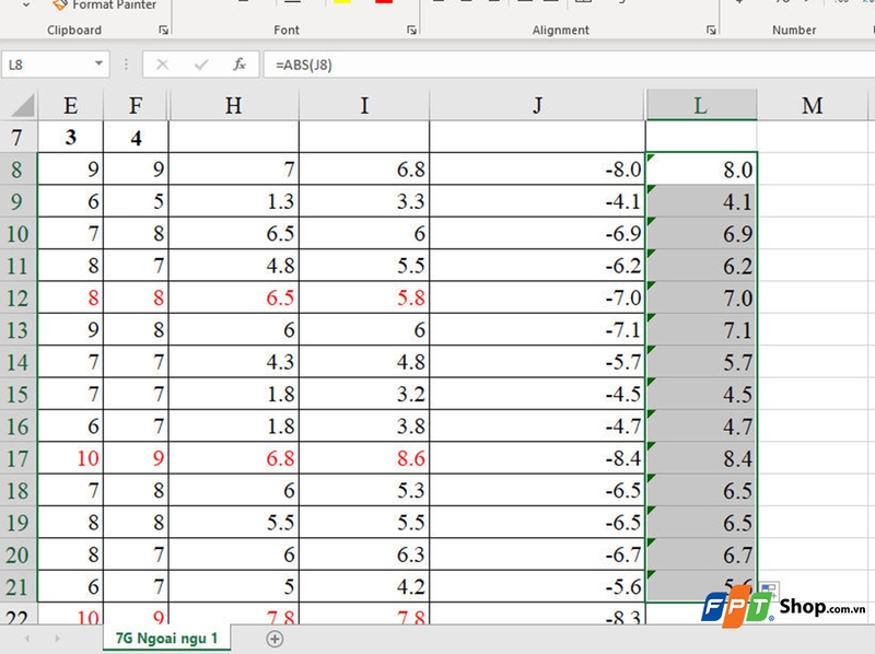 Chuyển số âm thành dương trong Excel - 04