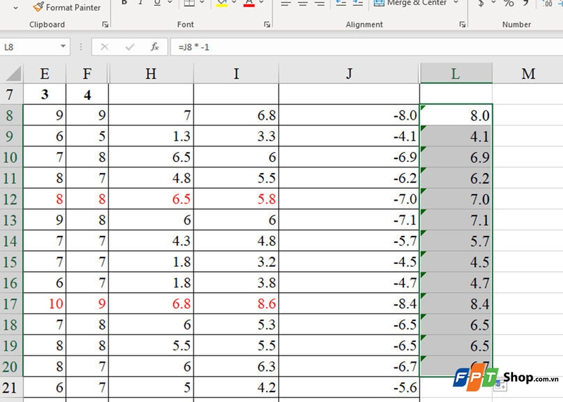 Chuyển số âm thành dương trong Excel - 07