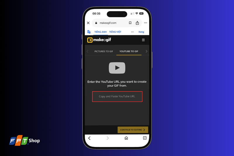 Dán link URL YouTube vào website