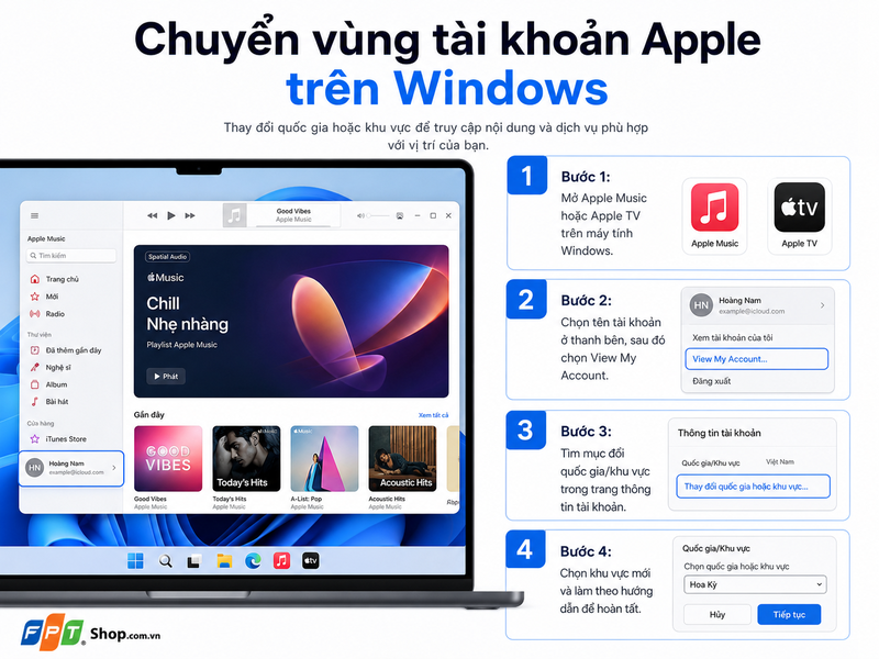 chuyển vùng tài khoản Apple trên iPhone, iPad 3