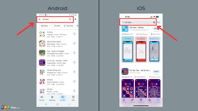 Truy cập cửa hàng ứng dụng trên điện thoại
