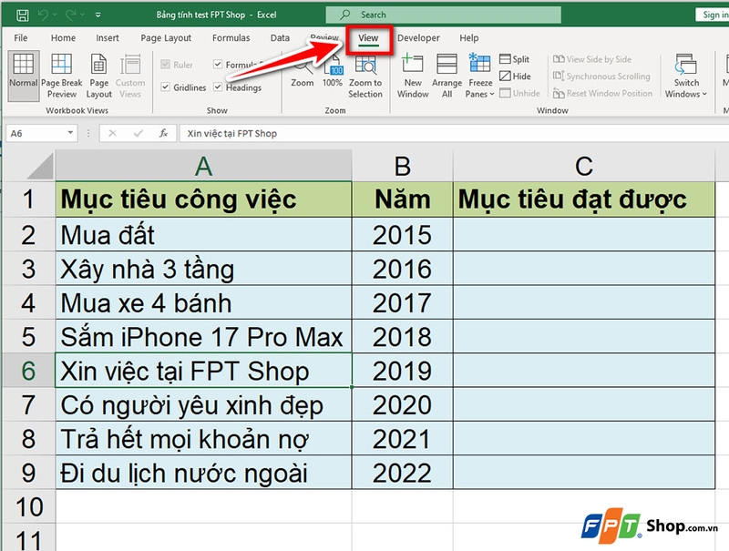 Khoá cột trong Excel - 08