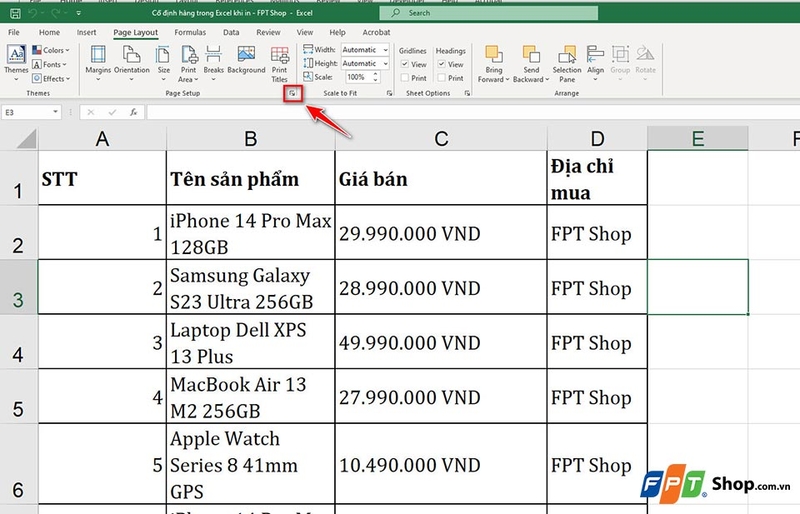 Cách Giữ Hàng Cố Định Trong Excel Khi In - Hướng Dẫn Chi Tiết