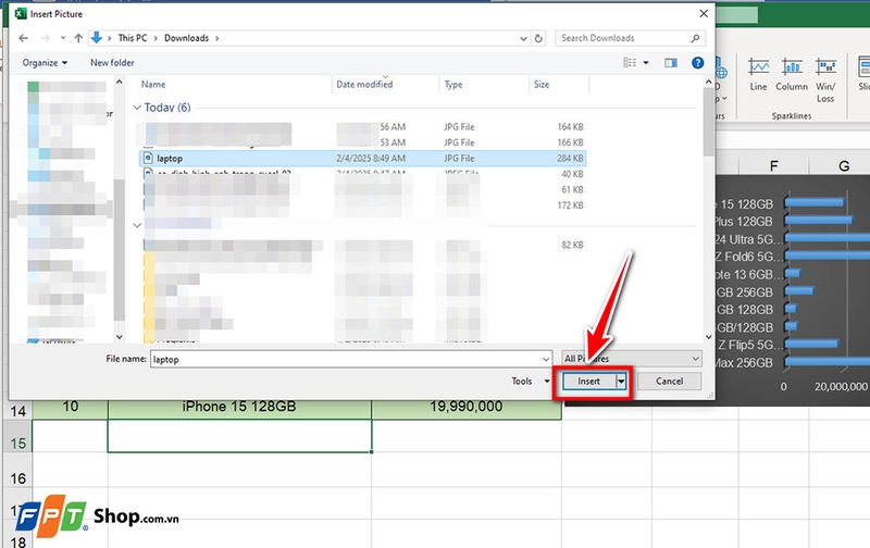 Cố định hình ảnh trong Excel - 03