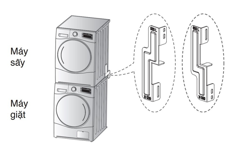 C&oacute; n&ecirc;n đặt trực tiếp m&aacute;y sấy l&ecirc;n m&aacute;y giặt ảnh 7
