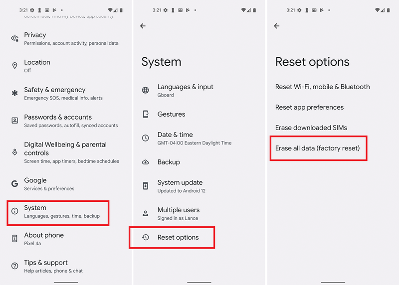 Khôi phục cài đặt gốc trên điện thoại Android