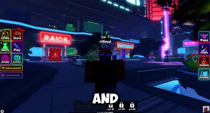 giao diện chính code Anime Vanguards