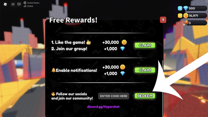 code Hypershot Roblox 5