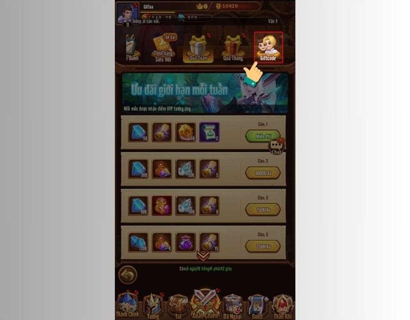 Các thao tác nhập code game chính xác