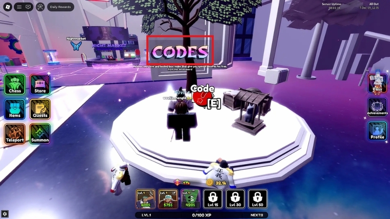 Cách nhập code Anime Auto Chess