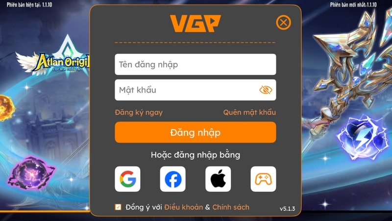 Đăng nhập vào tài khoản game Atlan Origin: Lục Địa Trỗi Dậy