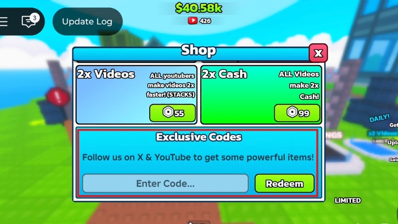 Bước 4: Tìm mục Exclusive Codes