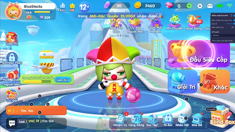 Giao diện game Bomber VNG đầy màu sắc