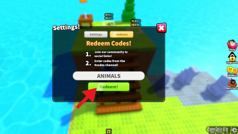 Nhập chính xác mã code vào ô trống