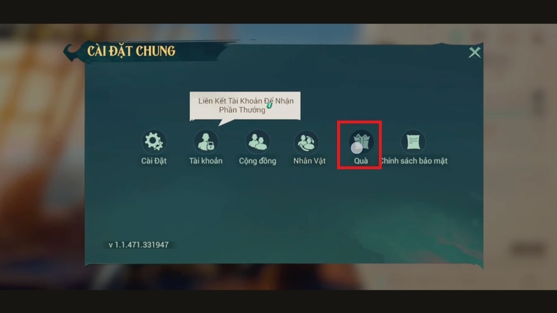Chọn mục Quà