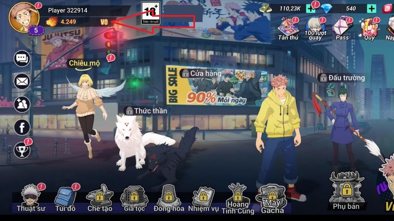 Truy cập vào game Chú Thuật Đại Chiến