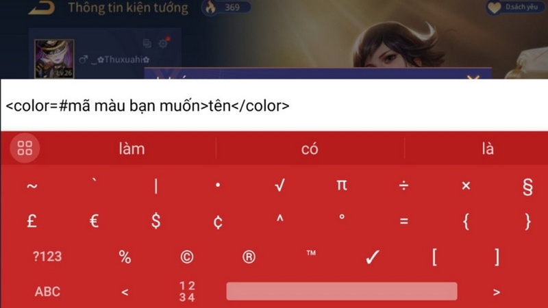 Đây là bước quan trọng giúp bạn tạo tên có màu sắc nổi bật trong game