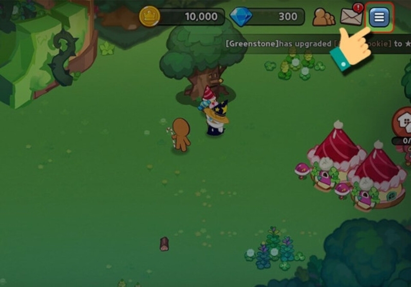 Đăng nhập game và nhấn vào biểu tượng ba gạch