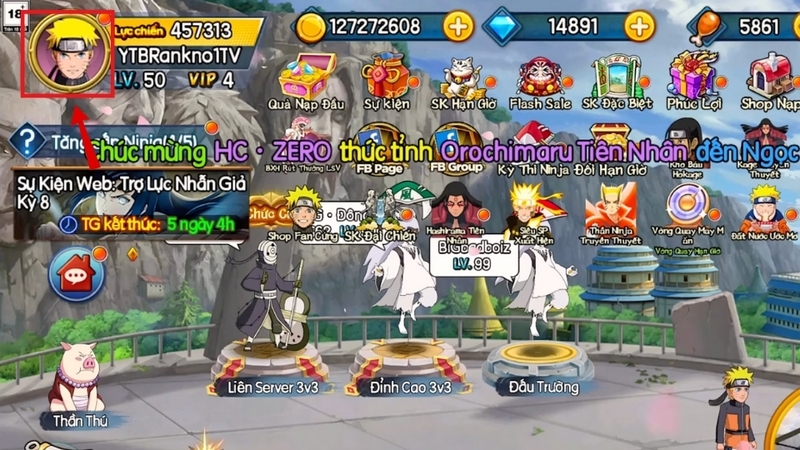 Mở Đại Chiến Lục Đạo và chọn Avatar