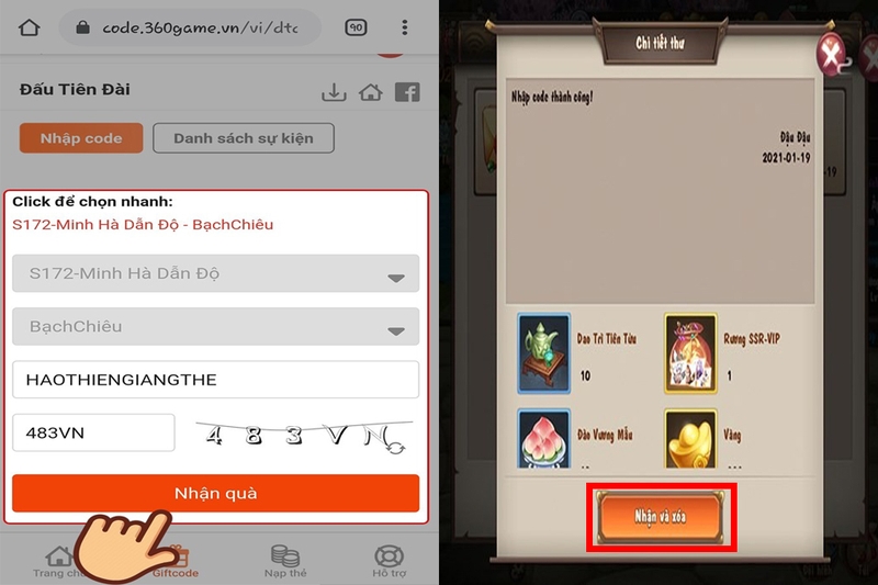 code Đấu Tiên Đài hình 4
