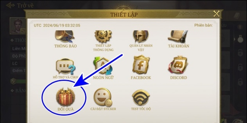 Tìm và nhấn vào biểu tượng “Đổi quà”