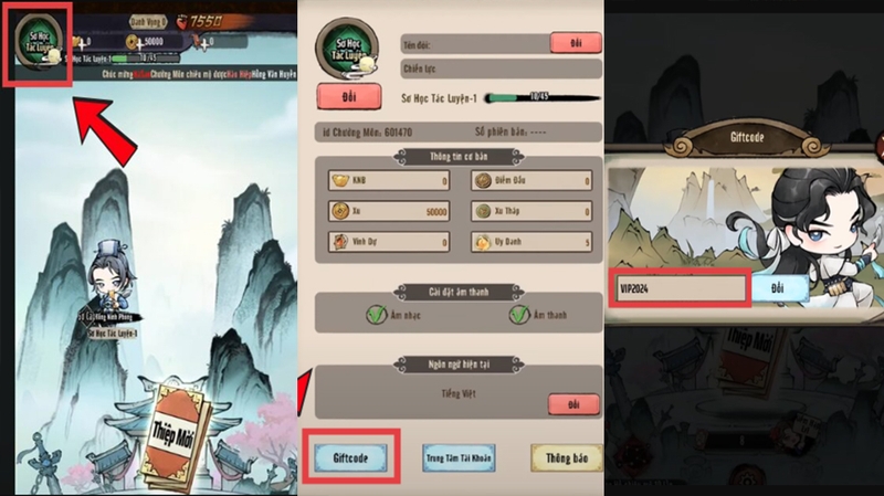 Các bước nhập code Đệ Nhất Tông Môn