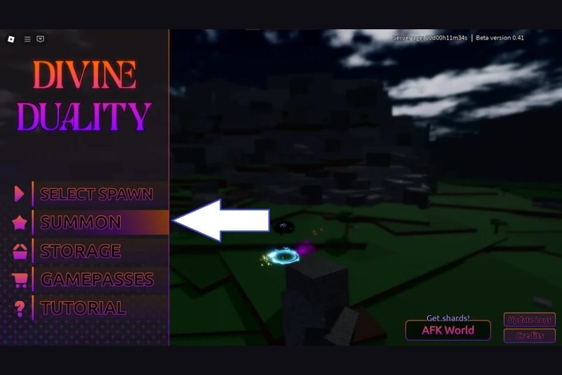 Trên màn hình chính, nhấn vào Summon để mở giao diện nhập code