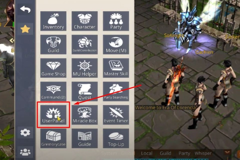 Bước 2: Mở giao diện nhập code