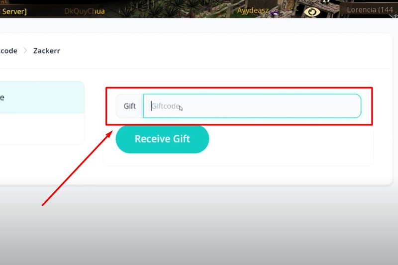 Bước 3: Nhập mã code