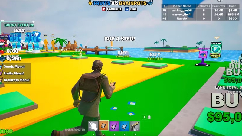 Fortnite Fruits vs Brainrots là tựa game thú vị