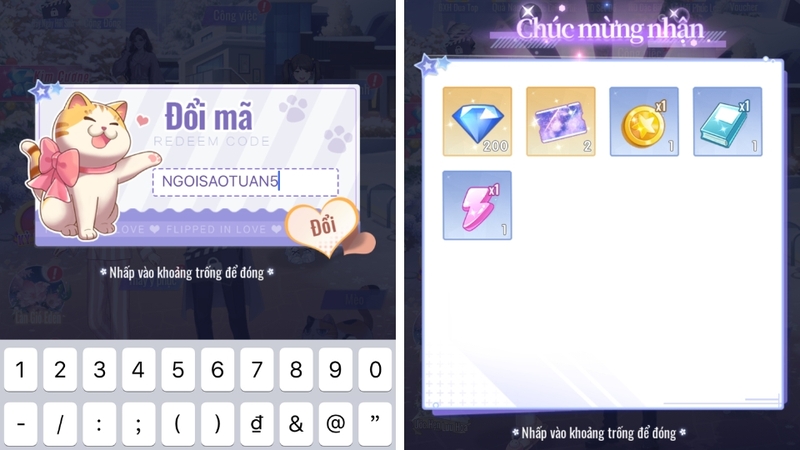 nhập code game Ngôi Sao Showbiz