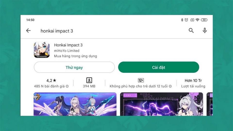 Cài đặt Honkai Impact 3 vào điện thoại