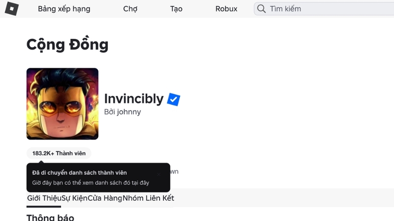 Tham gia nhóm của Invincible Showdown