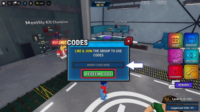 Hướng dẫn chi tiết cách nhập code Invincible Showdown