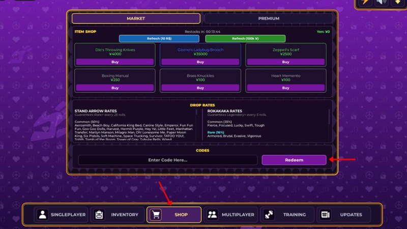 code JoJo's Bizarre Incremental 4
