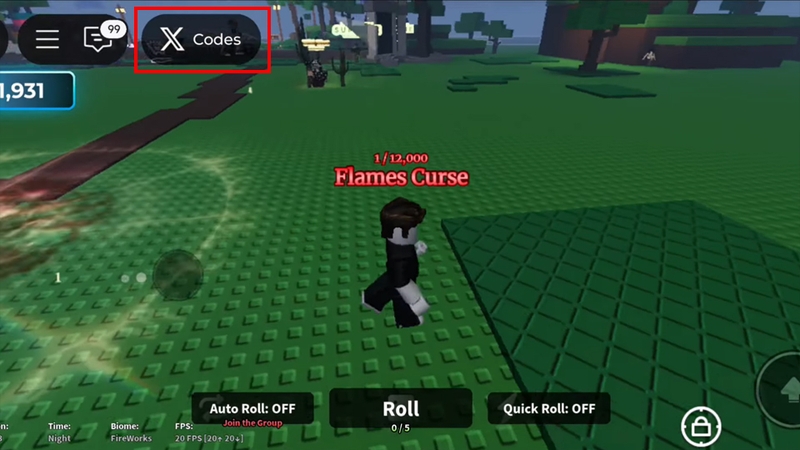 Tìm và chọn biểu tượng Codes