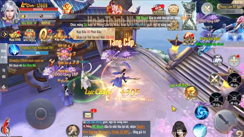Giao diện khi chơi game Kiếm Thần Là Ta