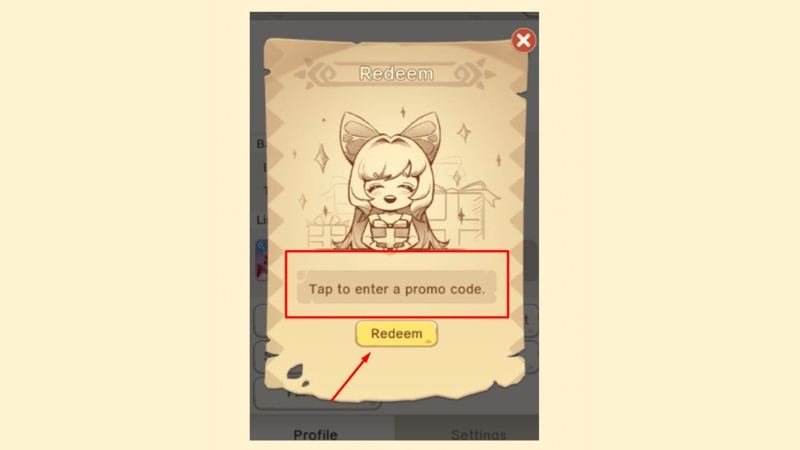 Nếu code hợp lệ, quà sẽ được thêm vào tài khoản