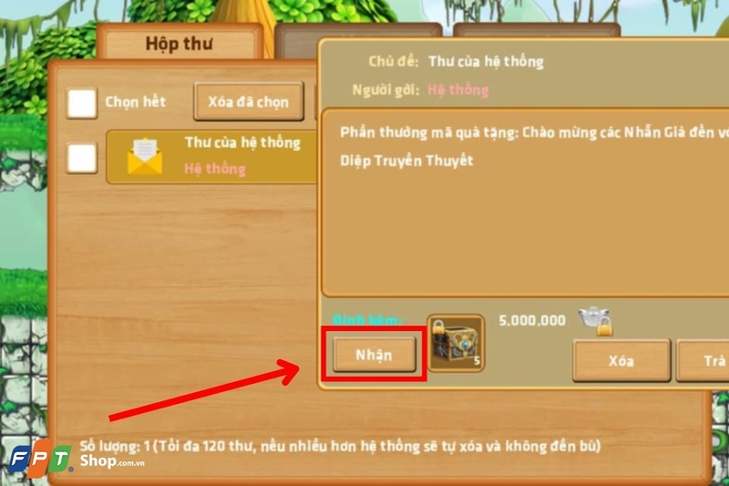 Bước 3: Xác nhận và nhận quà