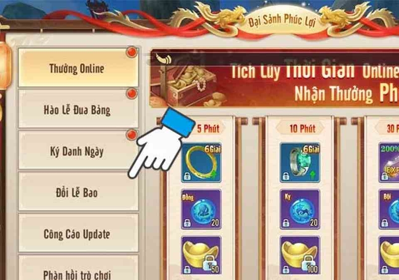 Chọn vào hệ thống đổi quà trong game