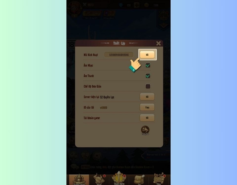 Nhấn vào mục đổi quà nhanh nhất