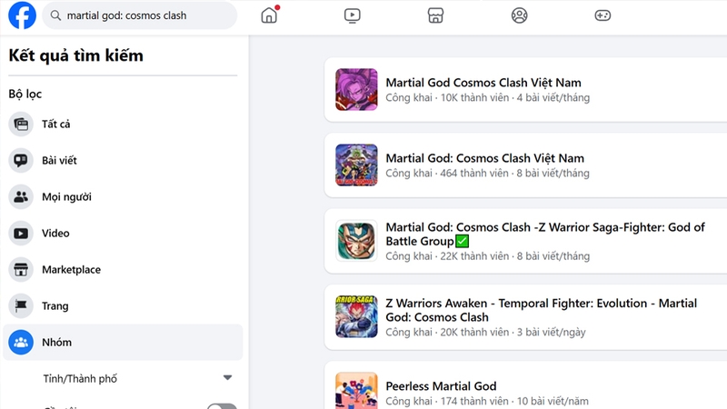Tham gia vào các cộng đồng game thủ trên Facebook
