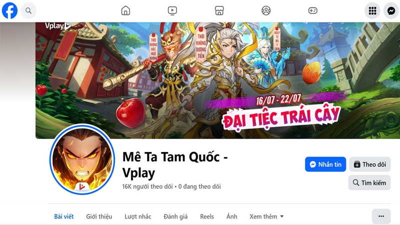 Fanpage của Meta Tam Quốc