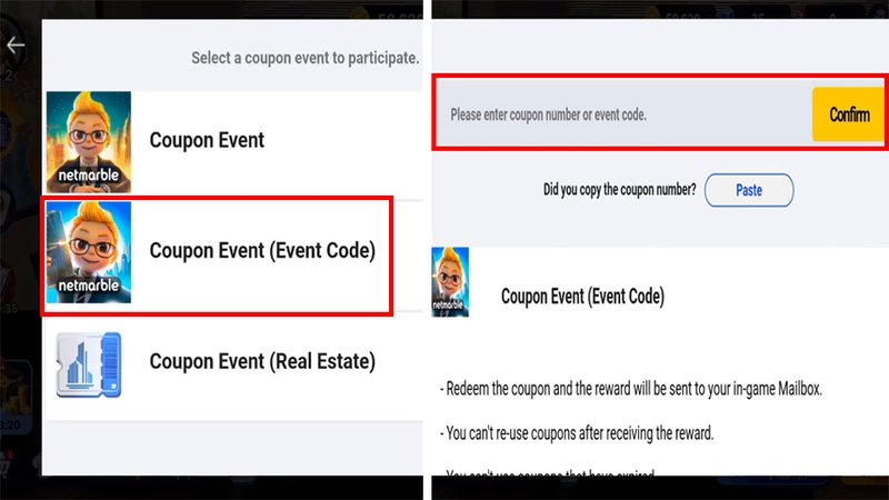 Nhập mã code Meta World: My City và nhấn xác nhận