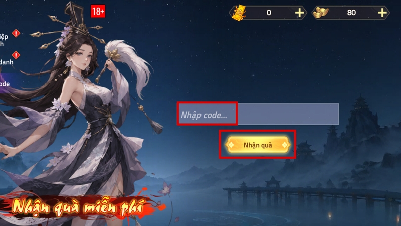 Nhập mã code Mộng Thiên Kiếm