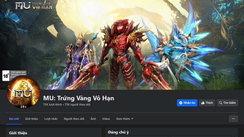 Fanpage của game MU: Trứng Vàng Vô Hạn