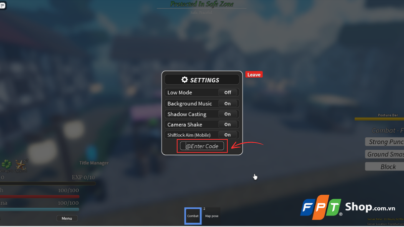 Nhập code vào ô @Enter Code