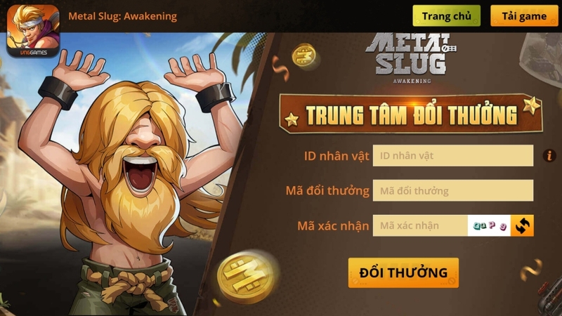 Nhập đầy đủ ID nhân vật, code và mã xác nhận rồi nhấn Đổi thưởng