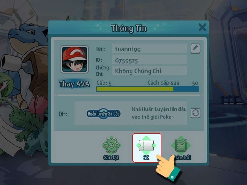 Tìm đến mục nhập code