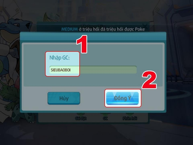 Nhập code và xác nhận chính xác